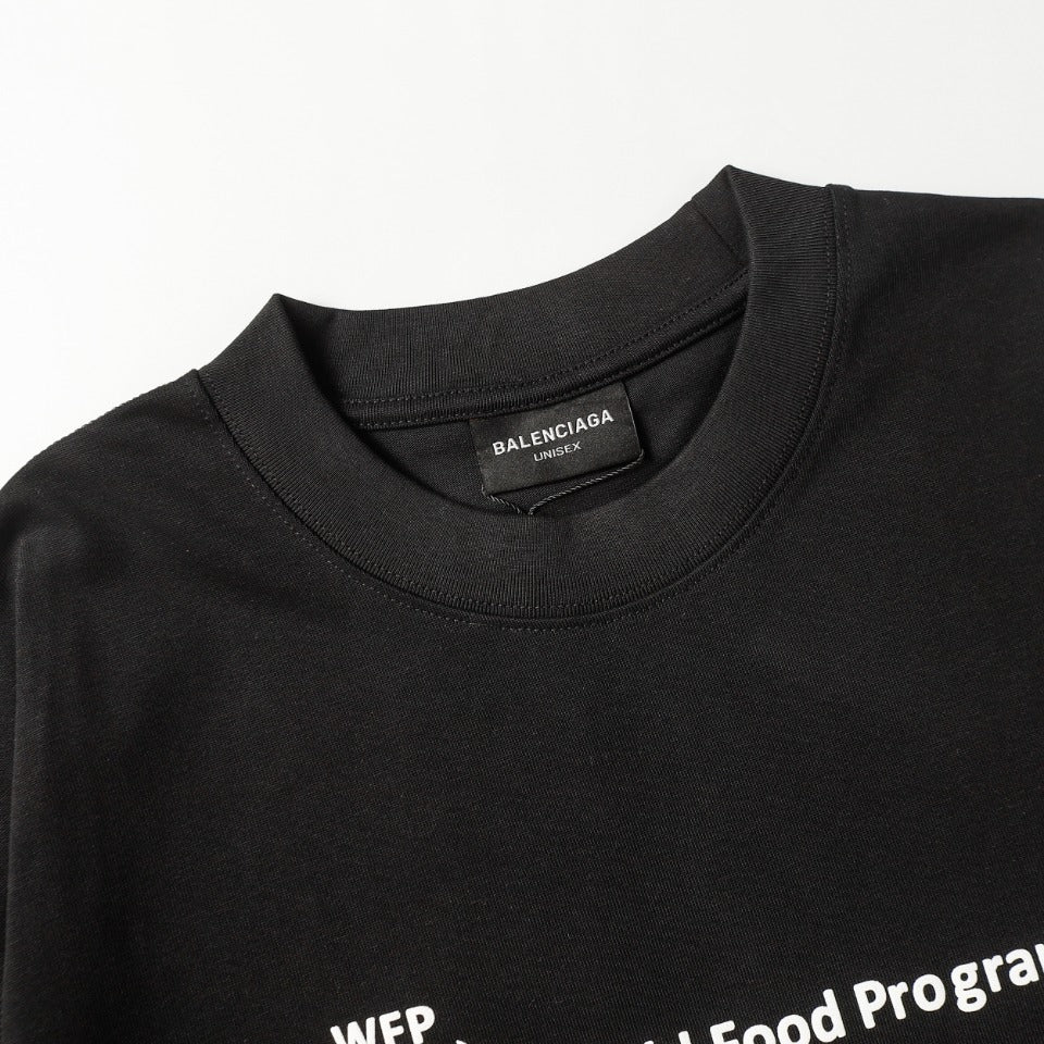 BALENCIAGA 2024 SS World Food Programme Charity Edition T-Shirt – 350g Double-Yarn Cotton, Oversized Fit XS–L