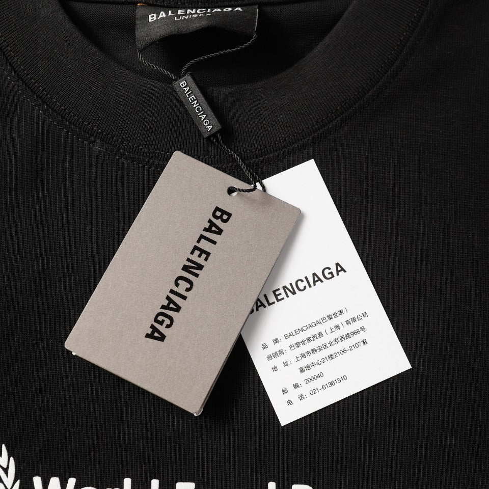 BALENCIAGA 2024 SS World Food Programme Charity Edition T-Shirt – 350g Double-Yarn Cotton, Oversized Fit XS–L