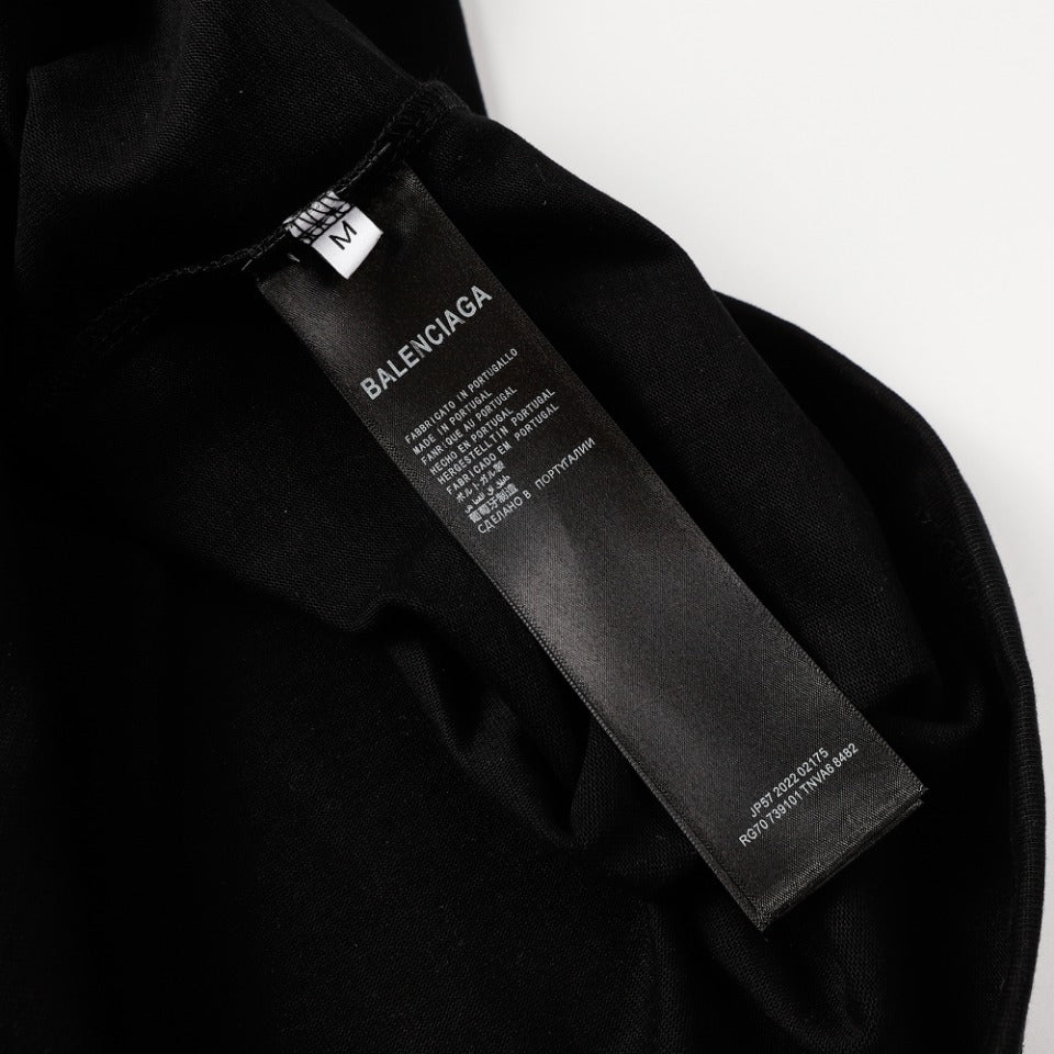 BALENCIAGA 2024 SS “Coca Wave” Embroidered T-Shirt – 350g Custom Double-Yarn Cotton (Black/White, XS–L)