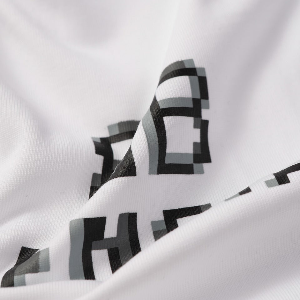 BALENCIAGA 2024 SS “Volcanic Mosaic” Distressed T-Shirt – Konli Print, 350g Double-Yarn Cotton (Black/White, XS–L)