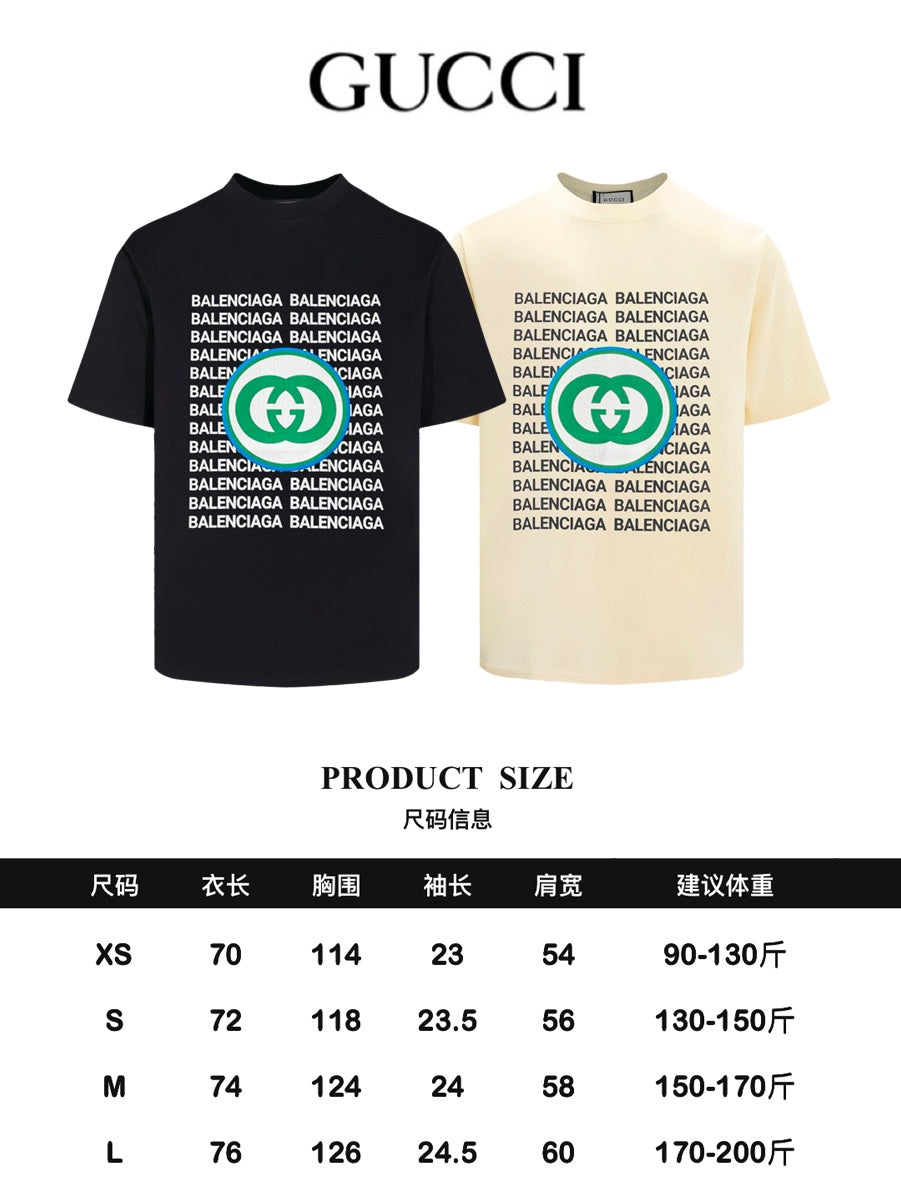 GUCCI 24SS Classic Oversized T-Shirt – Premium Double-Yarn Cotton (XS–L)