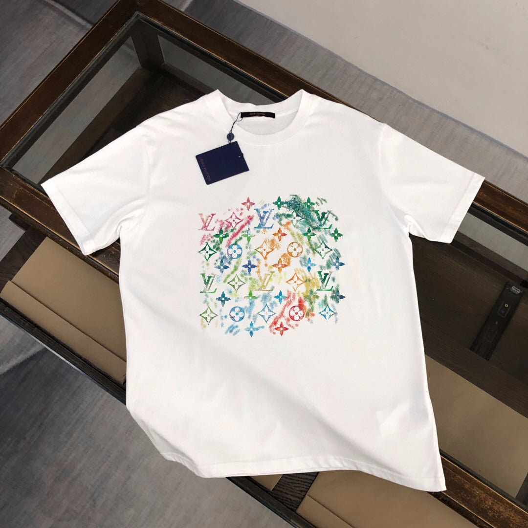 Louis Vuitton (LV) Logo Print T-Shirt – Premium 50s Double-Combed Cotton, Breathable & Comfortable, Unisex M-3XL