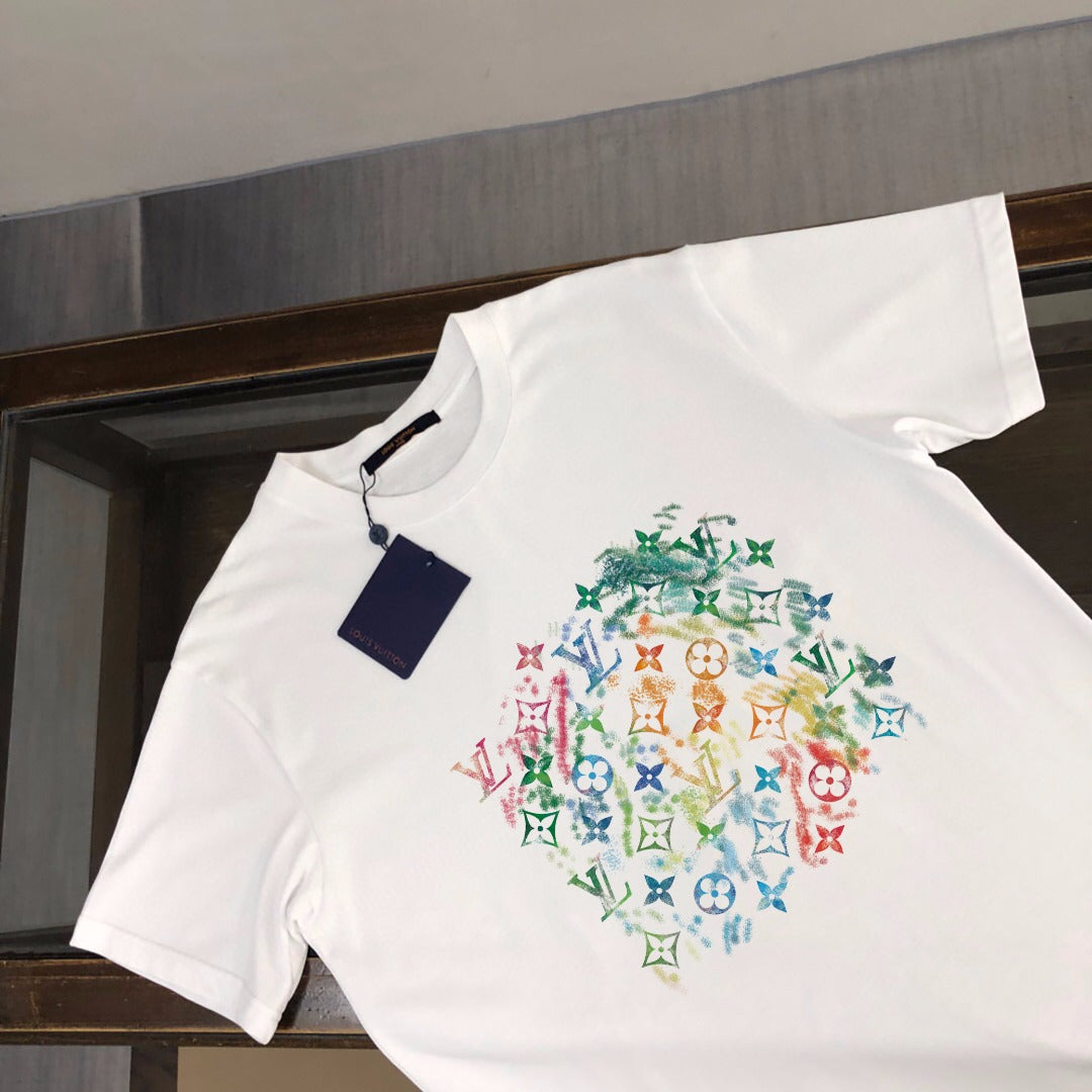 Louis Vuitton (LV) Logo Print T-Shirt – Premium 50s Double-Combed Cotton, Breathable & Comfortable, Unisex M-3XL