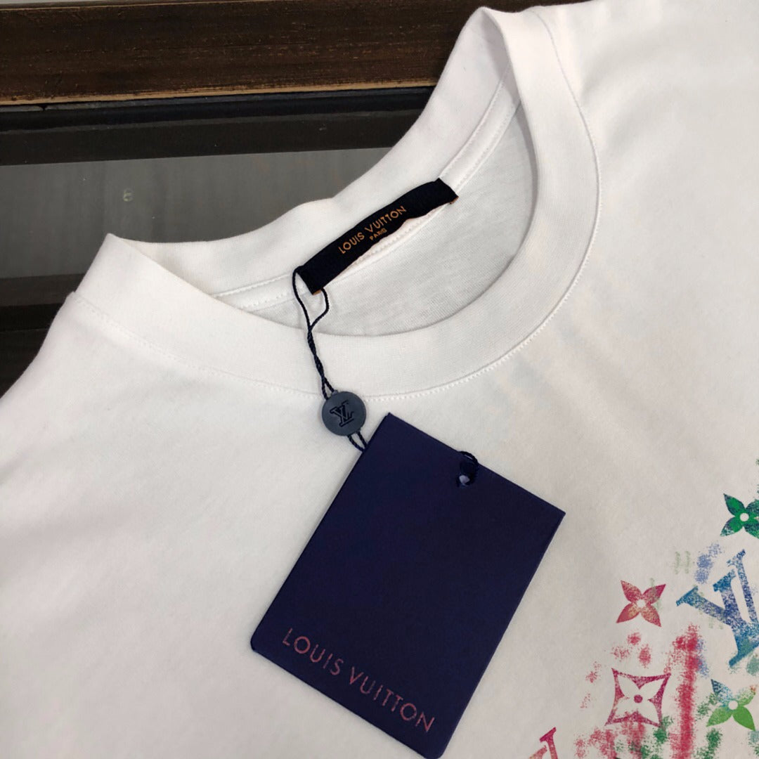 Louis Vuitton (LV) Logo Print T-Shirt – Premium 50s Double-Combed Cotton, Breathable & Comfortable, Unisex M-3XL