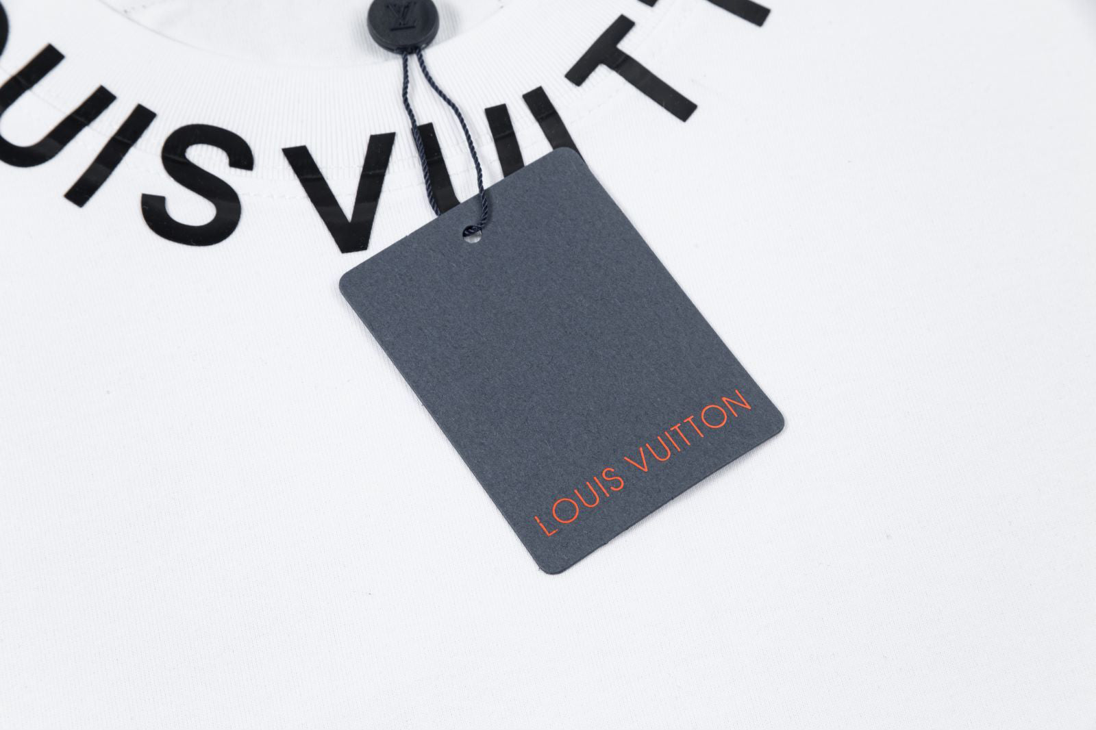 Louis Vuitton (LV) Short Sleeve T-Shirt – Silicone Letter Neck, Premium 32s Double Yarn 260g Cotton, Unisex S-XXL