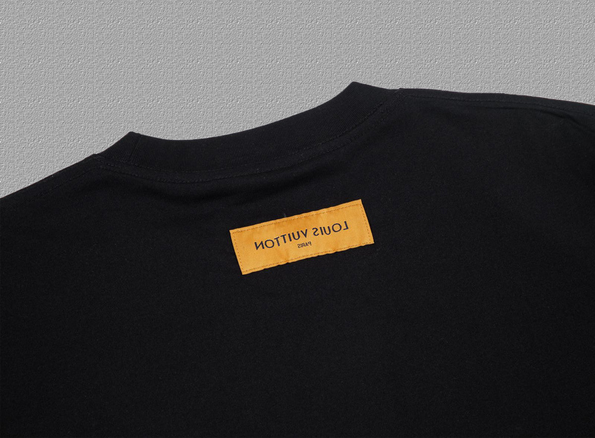 Louis Vuitton (LV) Short Sleeve T-Shirt – Silicone Letter Neck, Premium 32s Double Yarn 260g Cotton, Unisex S-XXL