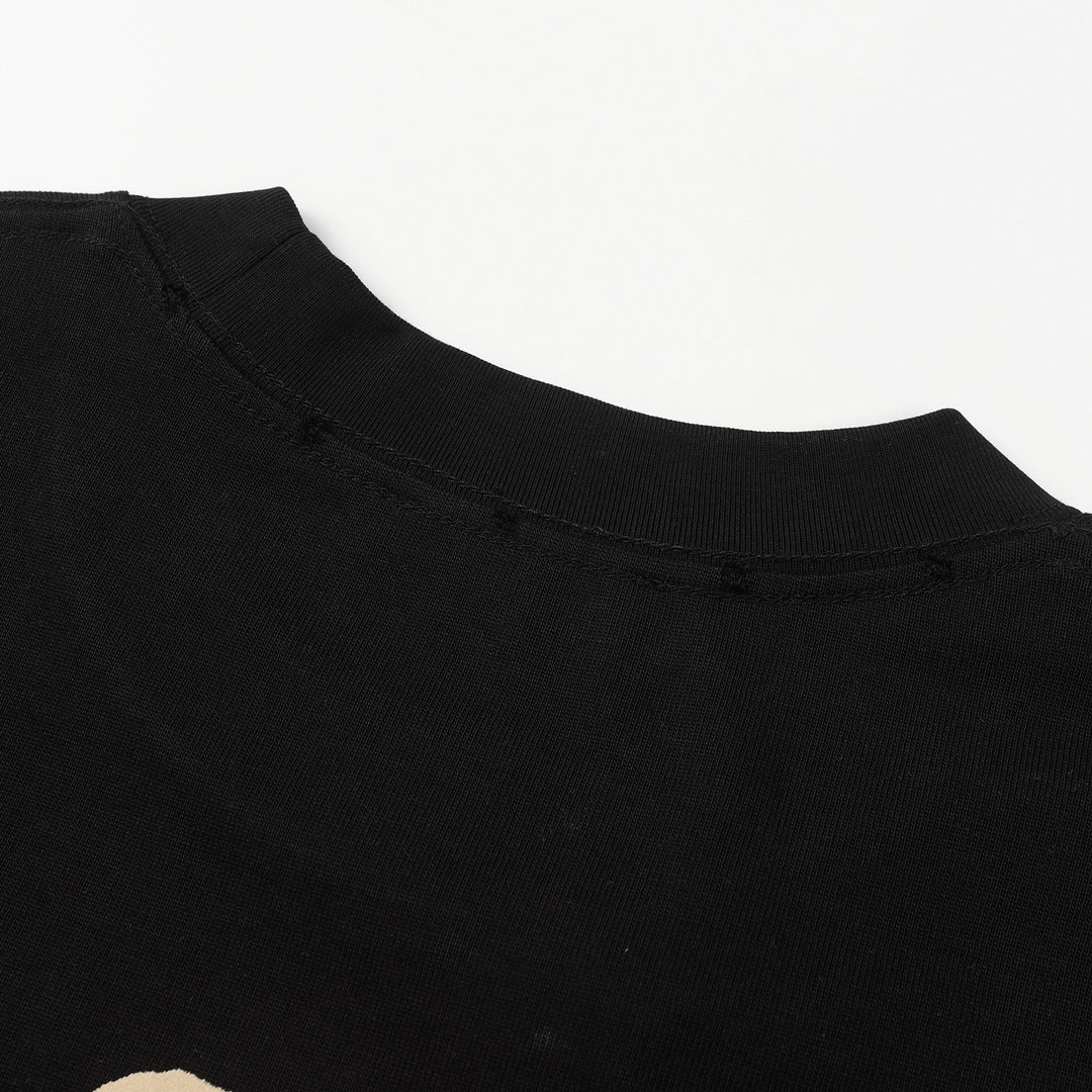 BALENCIAGA 23SS Graffiti Print Oversized T-Shirt – 350g Premium Cotton (Black/White, XS–L)
