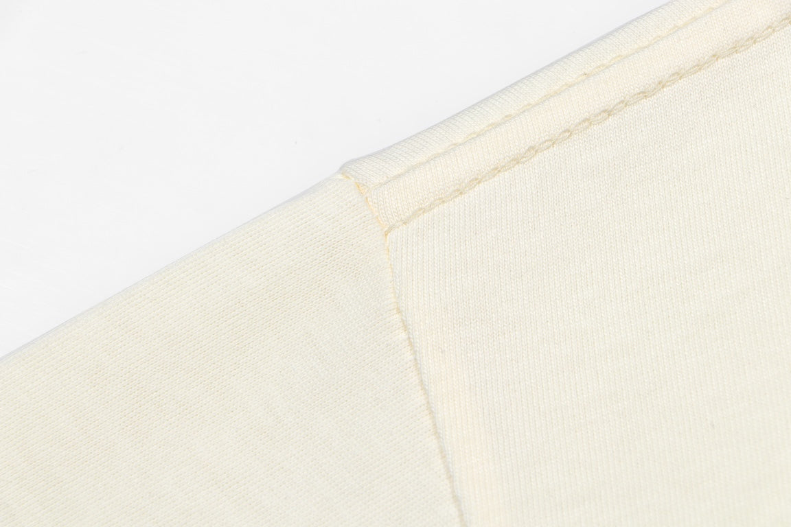GUCCI 24SS Classic Oversized T-Shirt – Premium Double-Yarn Cotton Crewneck | Black / Apricot (XS–L)