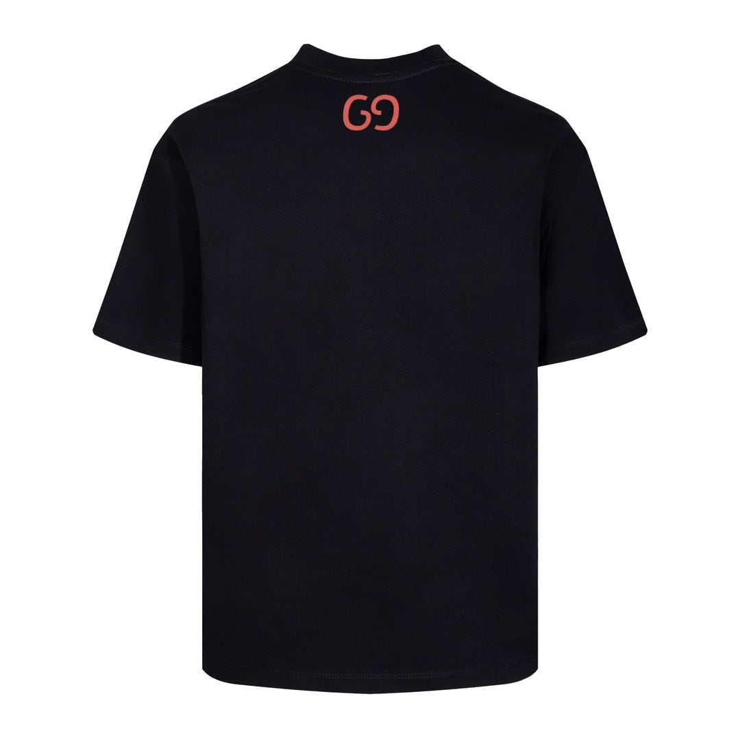 GUCCI 24SS Classic Oversized T-Shirt – Premium Double-Yarn Cotton | Black / Apricot (XS–L)