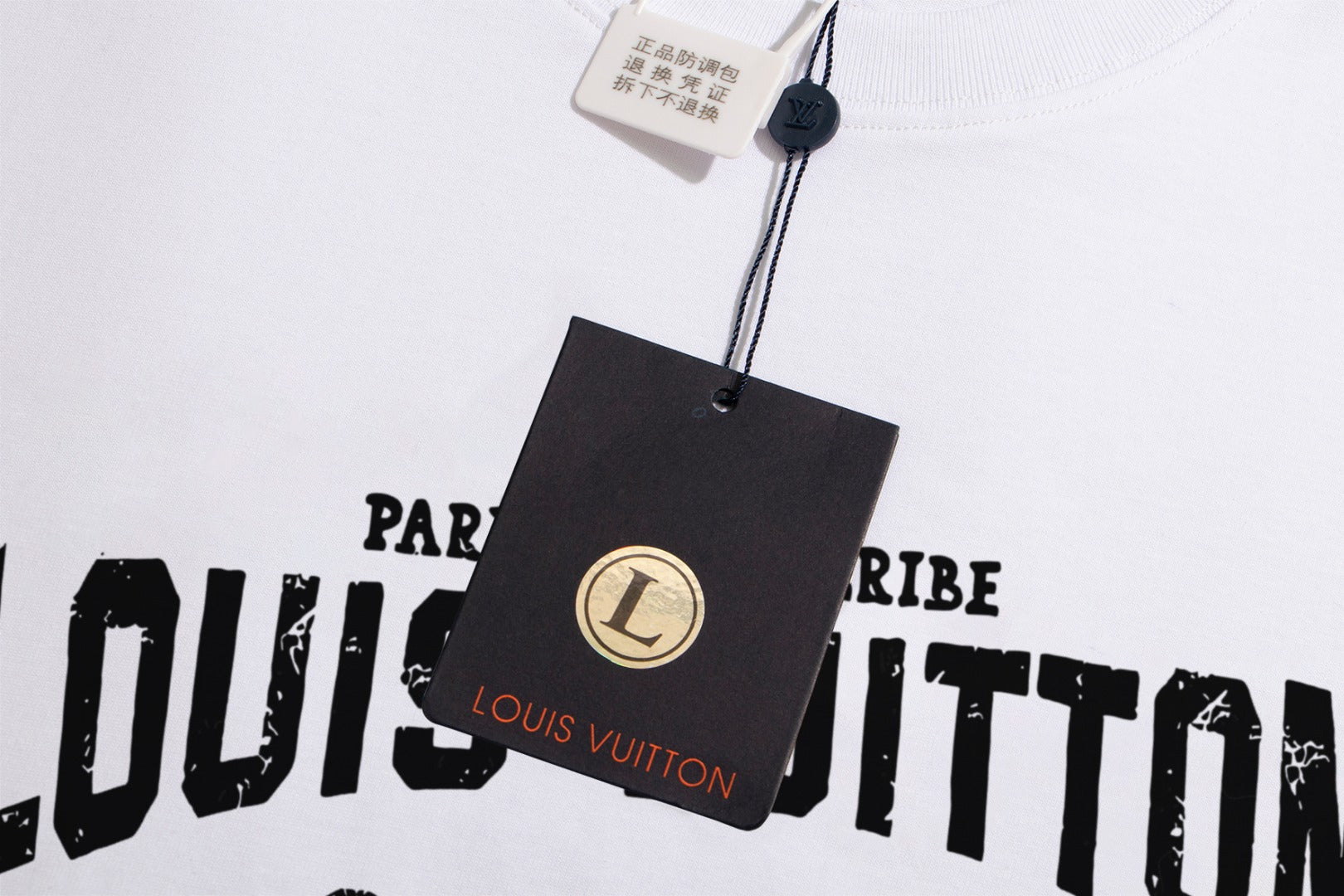 Louis Vuitton 2025 Premium Round Neck T-Shirt with Embroidered Sleeve Logo – Unisex Casual Tee (S-2XL, Black/White/Beige)