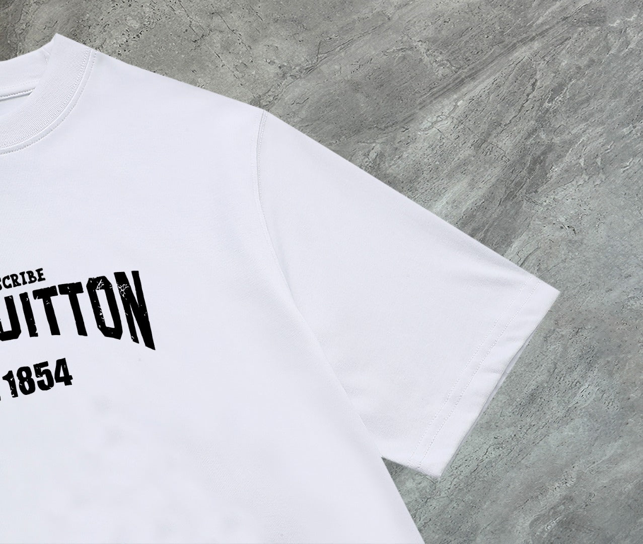 Louis Vuitton 2025 Premium Round Neck T-Shirt with Embroidered Sleeve Logo – Unisex Casual Tee (S-2XL, Black/White/Beige)