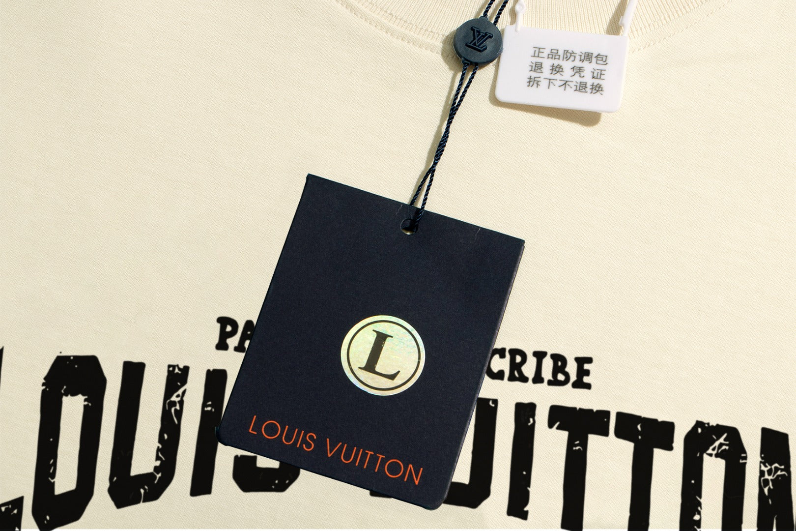 Louis Vuitton 2025 Premium Round Neck T-Shirt with Embroidered Sleeve Logo – Unisex Casual Tee (S-2XL, Black/White/Beige)