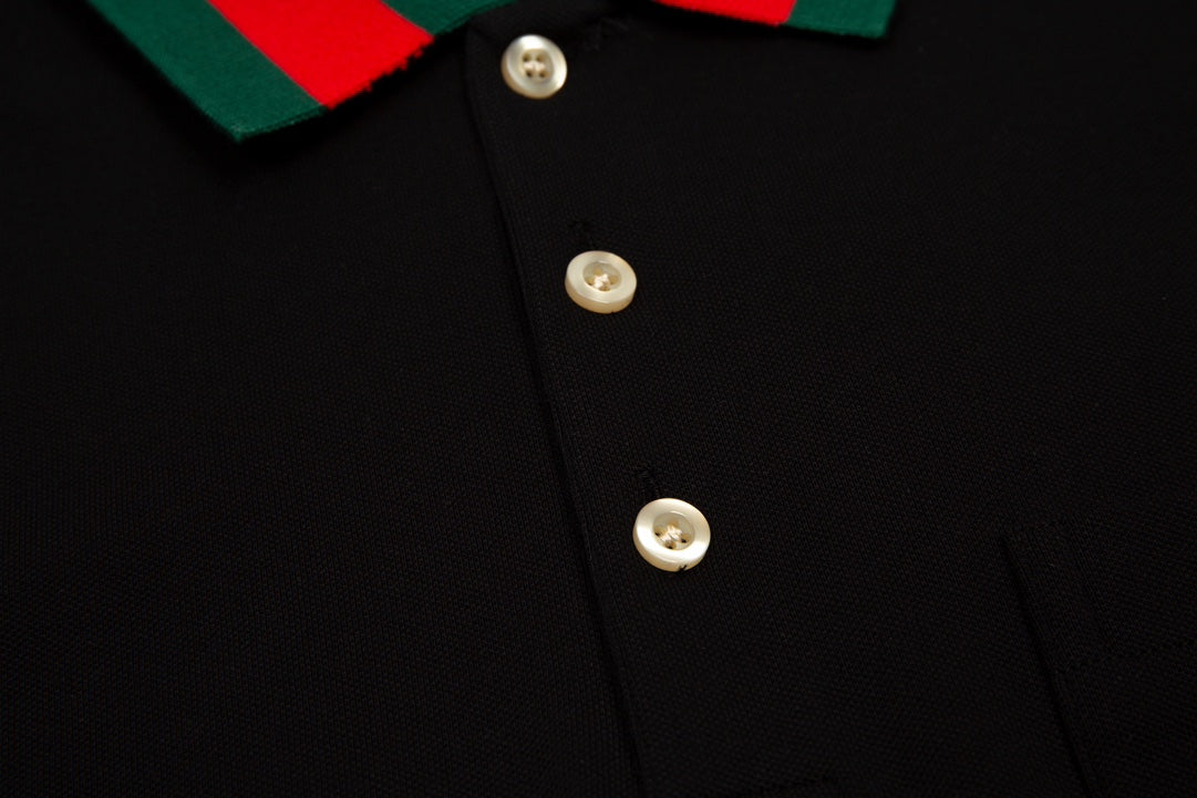 GUCCI Spring/Summer Polo Shirt – Color-Block Design, Premium Fabric (M–3XL)