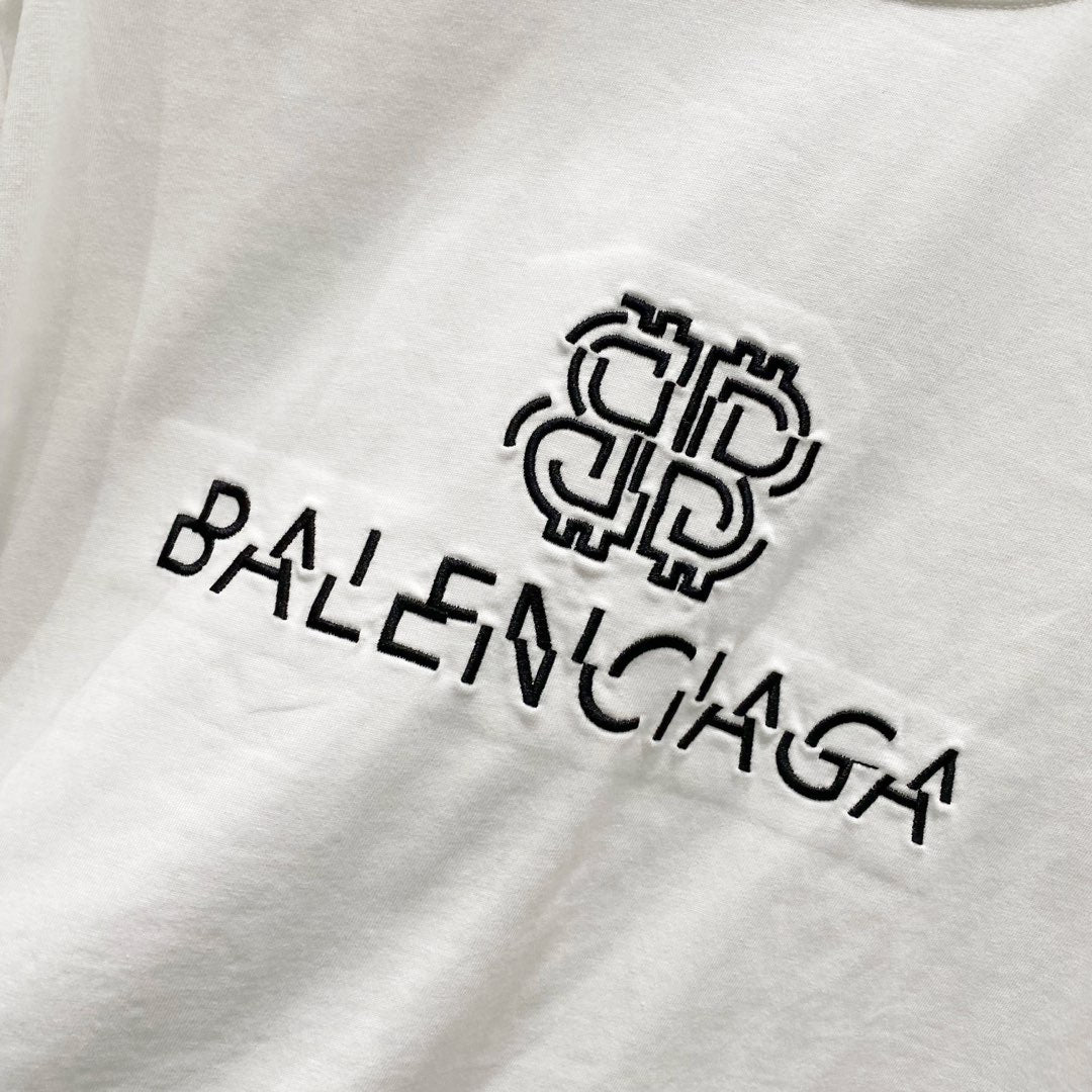 BALENCIAGA 320g Oversized Cotton T-Shirt with Dislocated Embroidered BB Logo – Unisex (S–XL)