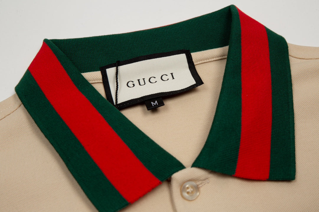 GUCCI Spring/Summer Polo Shirt – Color-Block Design, Premium Fabric (M–3XL)