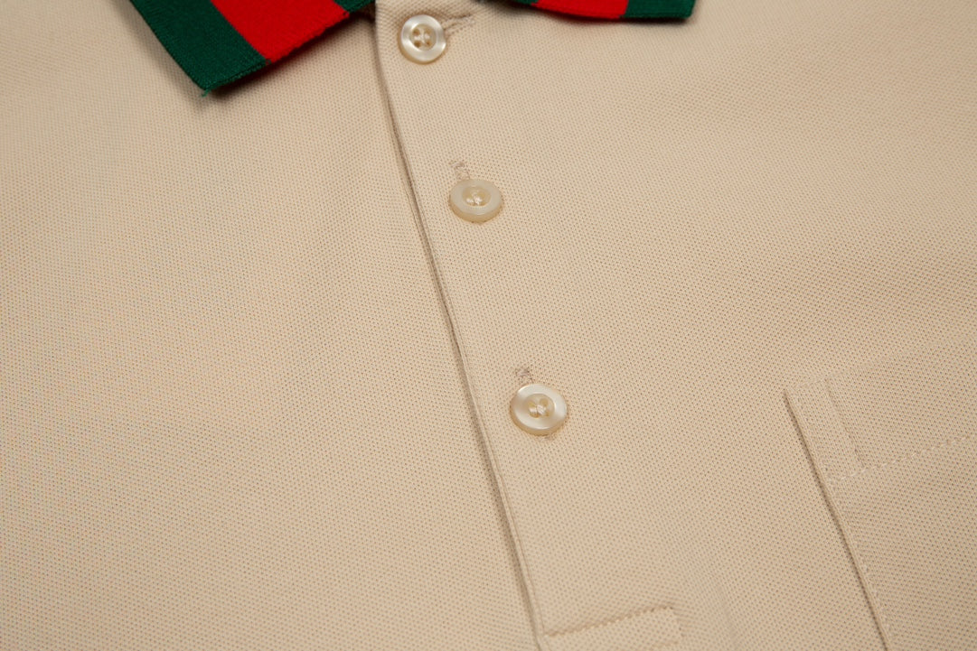 GUCCI Spring/Summer Polo Shirt – Color-Block Design, Premium Fabric (M–3XL)
