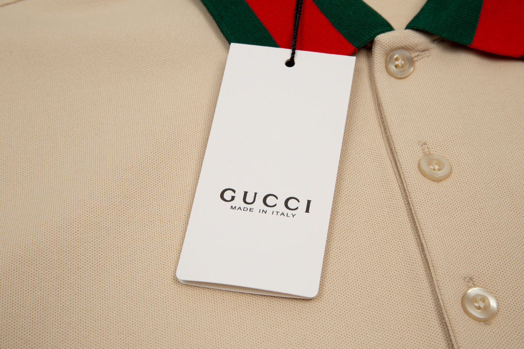 GUCCI Spring/Summer Polo Shirt – Color-Block Design, Premium Fabric (M–3XL)