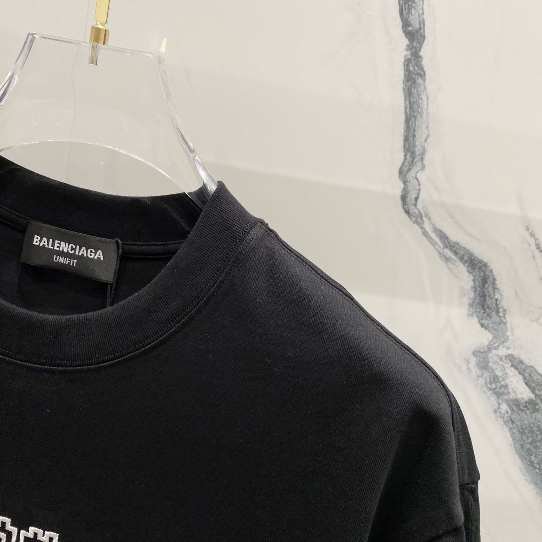 BALENCIAGA 320g Oversized Cotton T-Shirt with Dislocated Embroidered BB Logo – Unisex (S–XL)