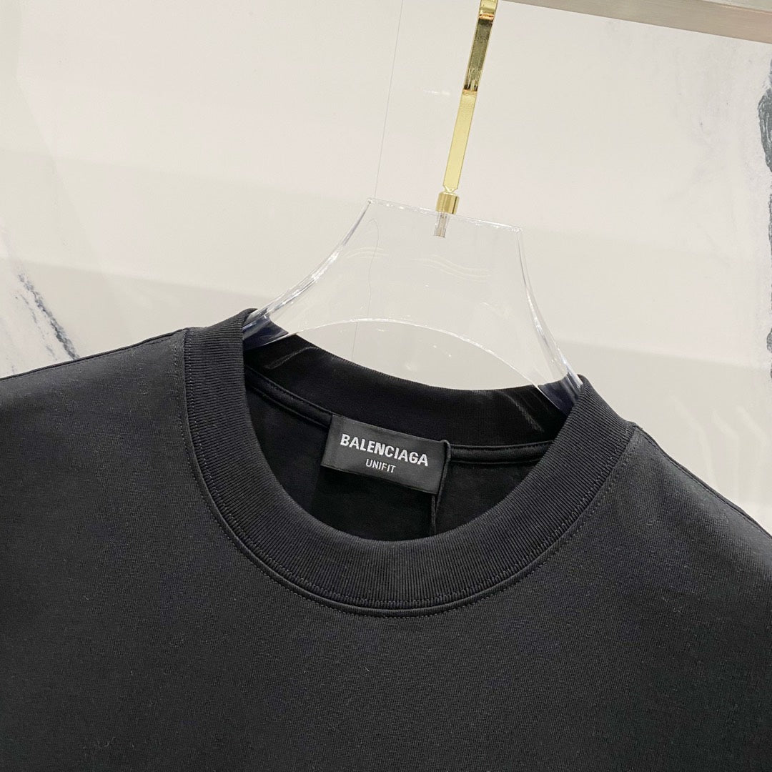 BALENCIAGA 320g Oversized Cotton T-Shirt with Dislocated Embroidered BB Logo – Unisex (S–XL)