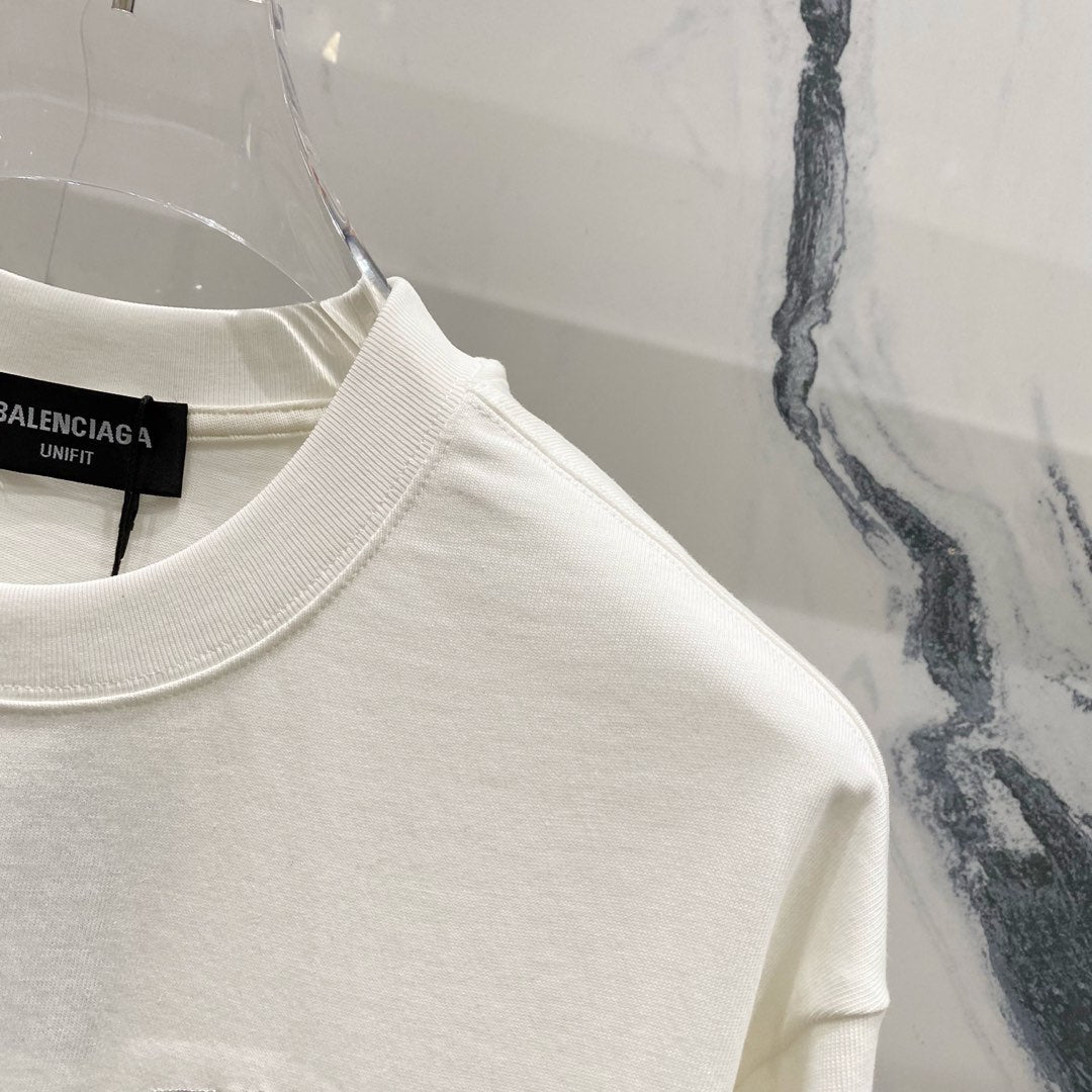 BALENCIAGA 320g Oversized Cotton T-Shirt with Appliqué Contrast Embroidered BB Logo – Unisex (S–XL)