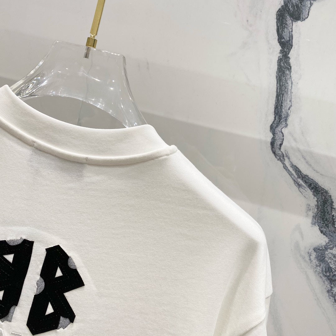 BALENCIAGA 320g Oversized Cotton T-Shirt with Appliqué Contrast Embroidered BB Logo – Unisex (S–XL)