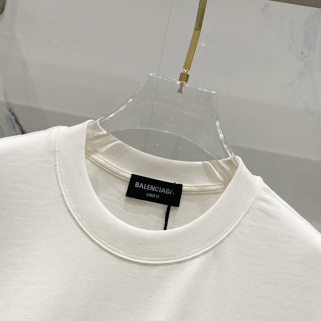 BALENCIAGA 320g Oversized Cotton T-Shirt with Appliqué Contrast Embroidered BB Logo – Unisex (S–XL)