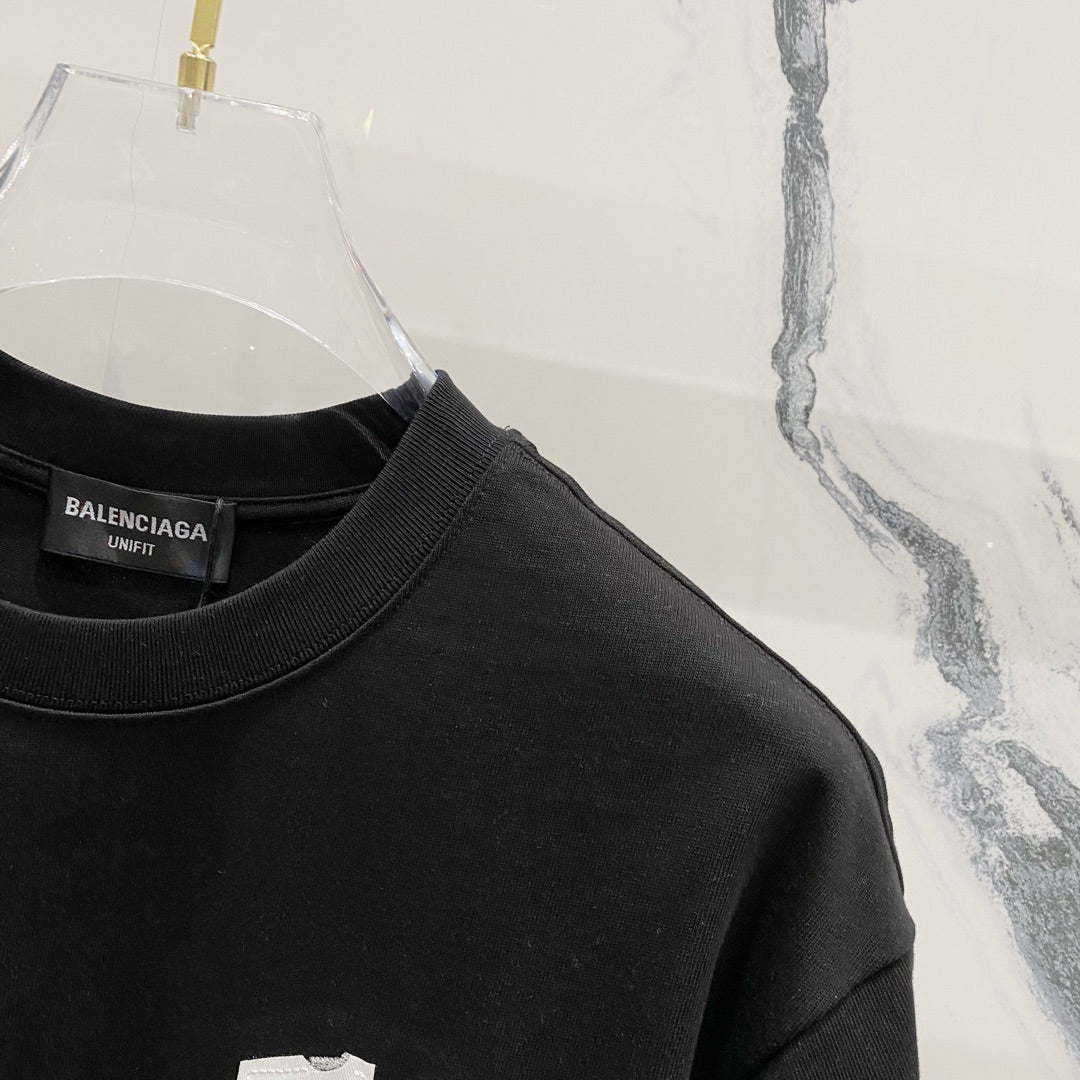BALENCIAGA 320g Oversized Cotton T-Shirt with Appliqué Contrast Embroidered BB Logo – Unisex (S–XL)