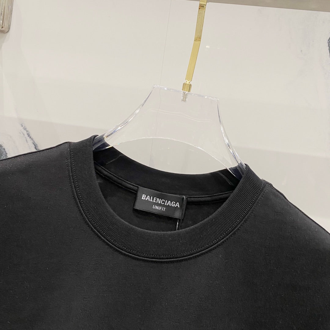 BALENCIAGA 320g Oversized Cotton T-Shirt with Appliqué Contrast Embroidered BB Logo – Unisex (S–XL)