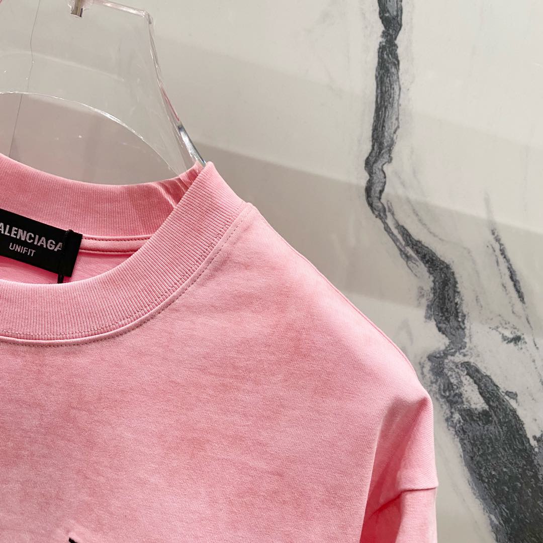 BALENCIAGA 320g Oversized Cotton T-Shirt with Wave-Inspired Coca-Cola Style Logo Embroidery – Unisex (S–XL)