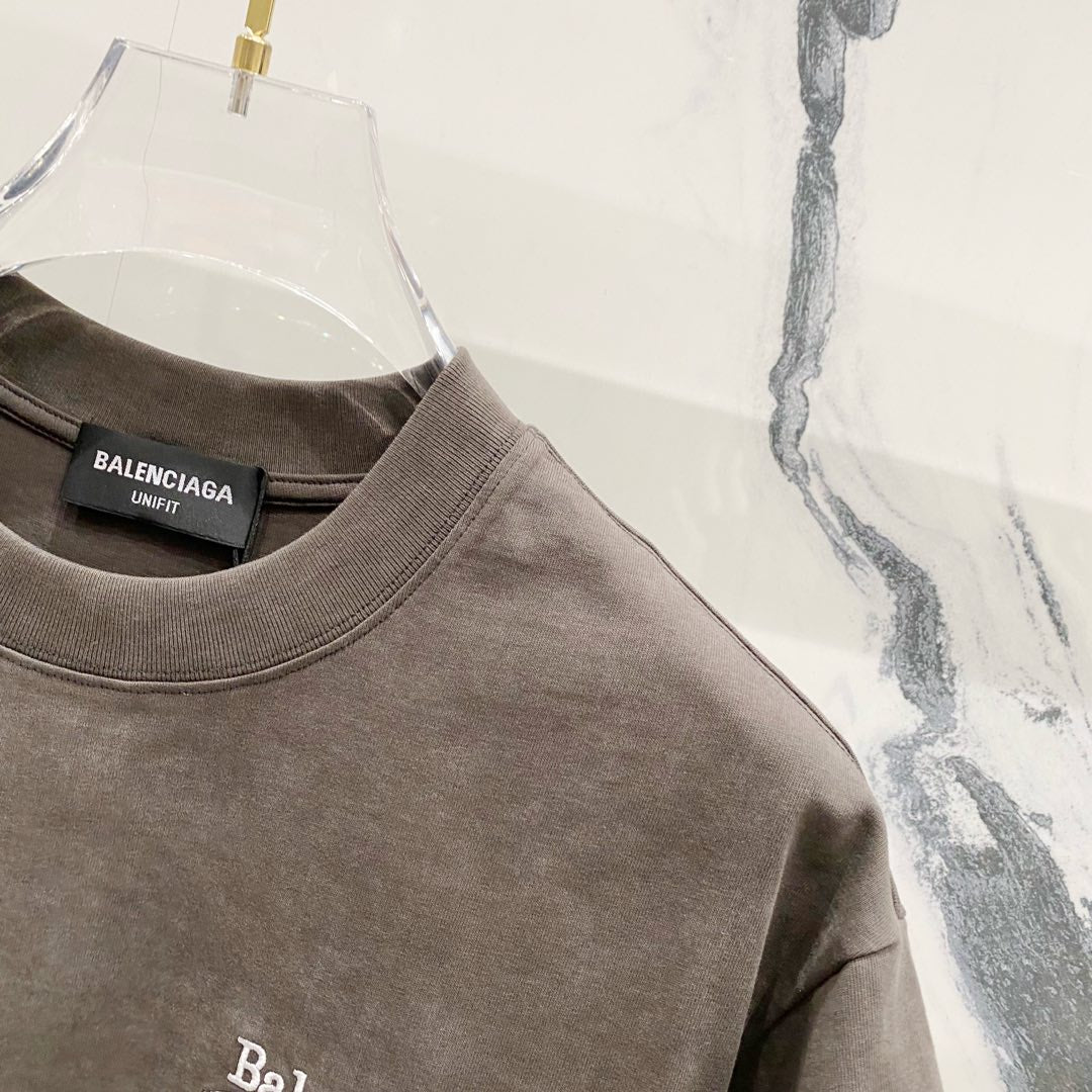 BALENCIAGA 320g Oversized Cotton T-Shirt with Wave-Inspired Coca-Cola Style Logo Embroidery – Unisex (S–XL)