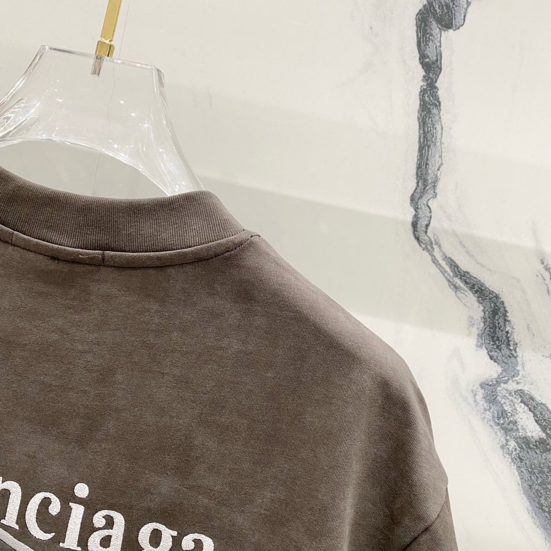 BALENCIAGA 320g Oversized Cotton T-Shirt with Wave-Inspired Coca-Cola Style Logo Embroidery – Unisex (S–XL)
