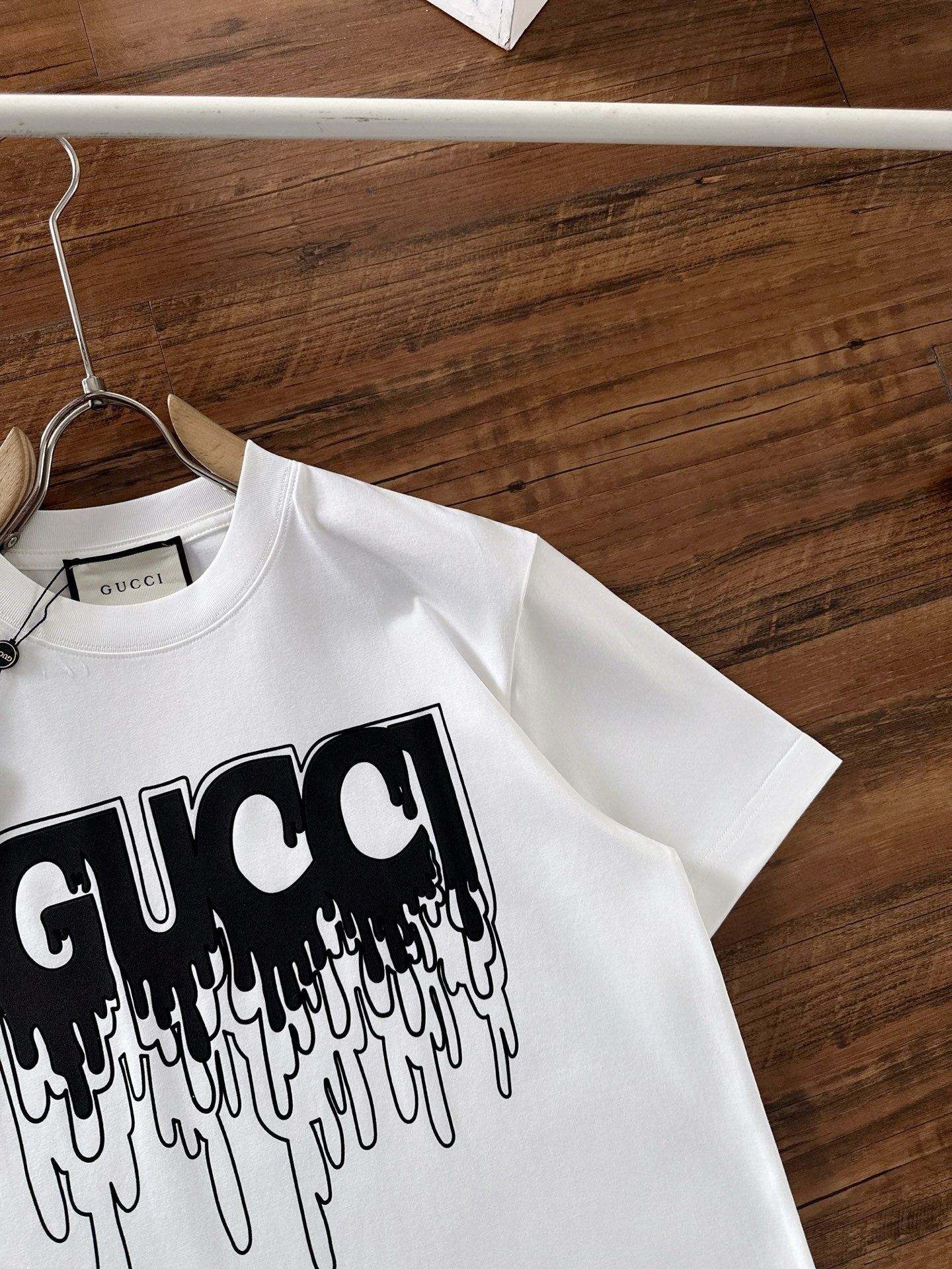 GUCCI 2025 Spring/Summer New Arrival Logo Print Cotton Crewneck T-Shirt (S–XXL)