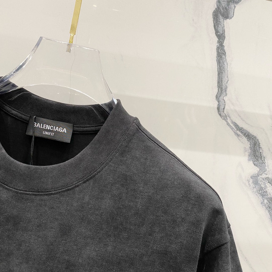 BALENCIAGA 320g Oversized Cotton T-Shirt with Wave-Inspired Coca-Cola Style Logo Embroidery – Unisex (S–XL)