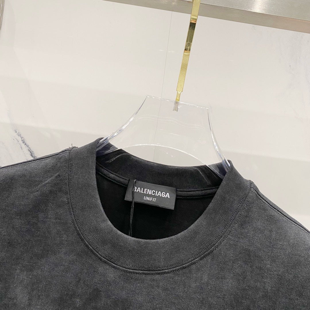 BALENCIAGA 320g Oversized Cotton T-Shirt with Wave-Inspired Coca-Cola Style Logo Embroidery – Unisex (S–XL)