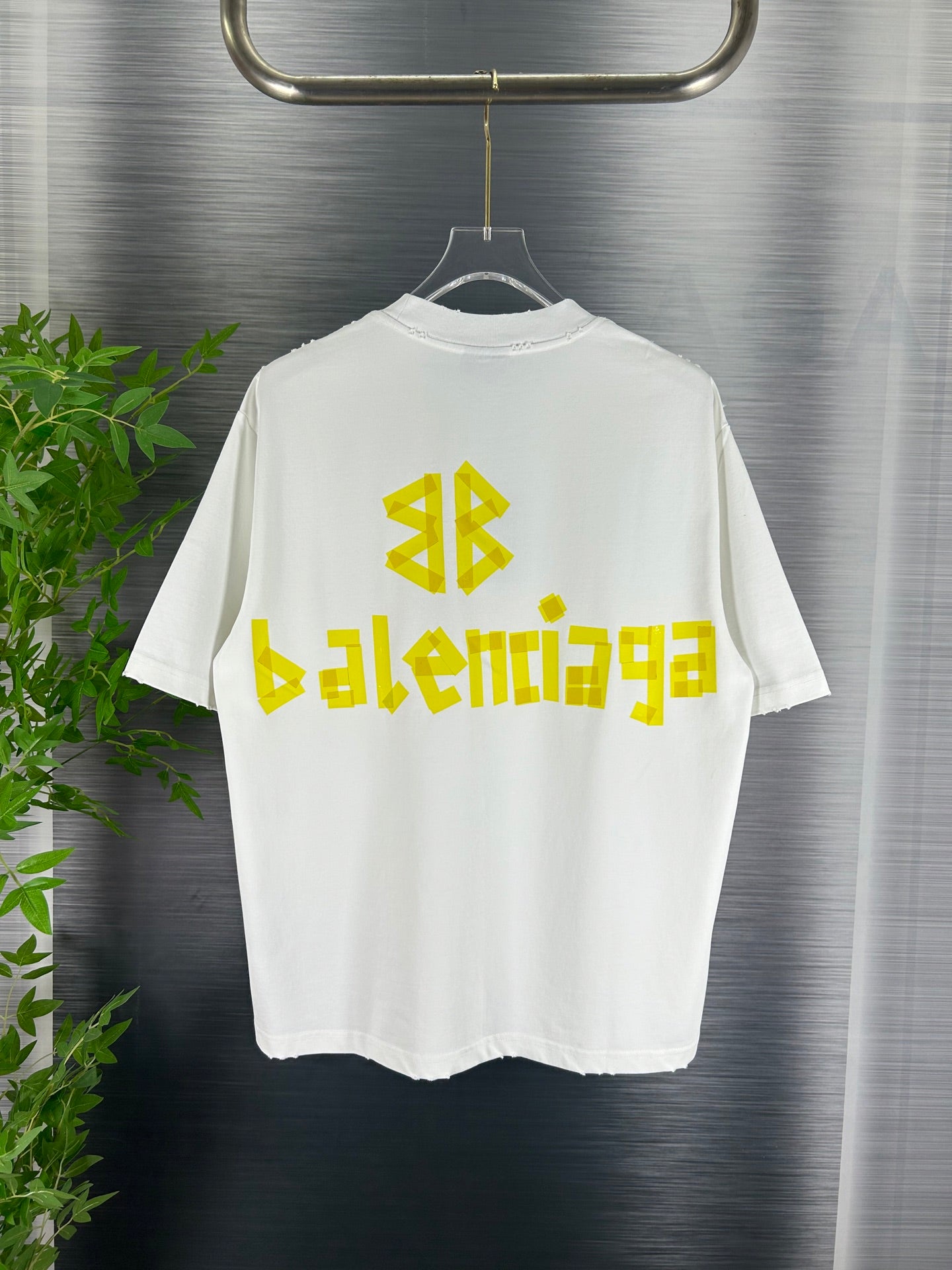 BALENCIAGA Distressed Tape Detail Long Sleeve T-Shirt – Vintage Washed Oversized Fit (XS–L)