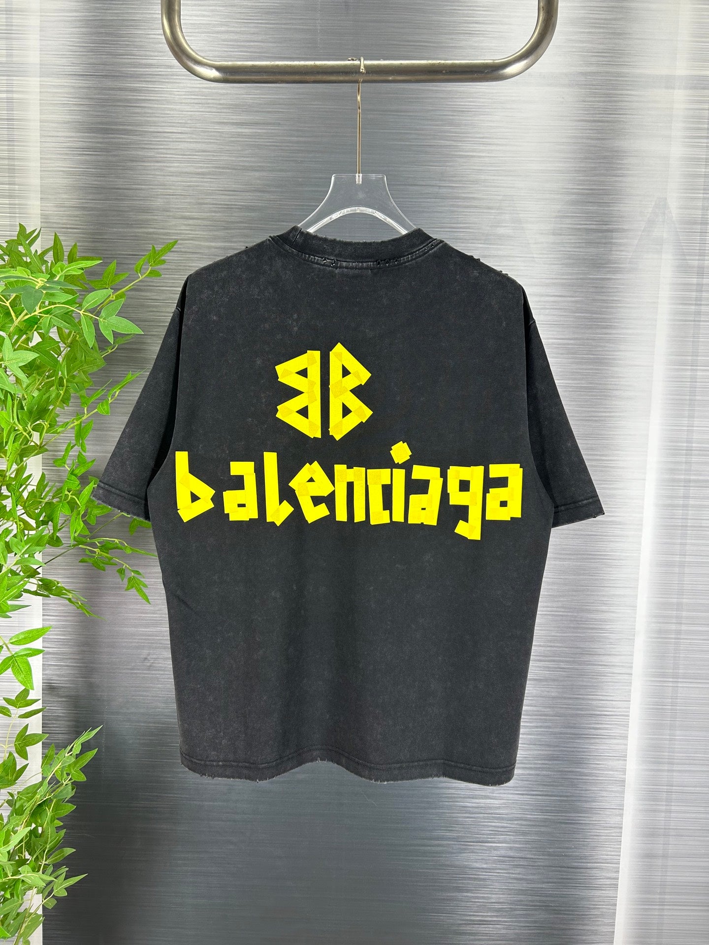 BALENCIAGA Distressed Tape Detail Long Sleeve T-Shirt – Vintage Washed Oversized Fit (XS–L)