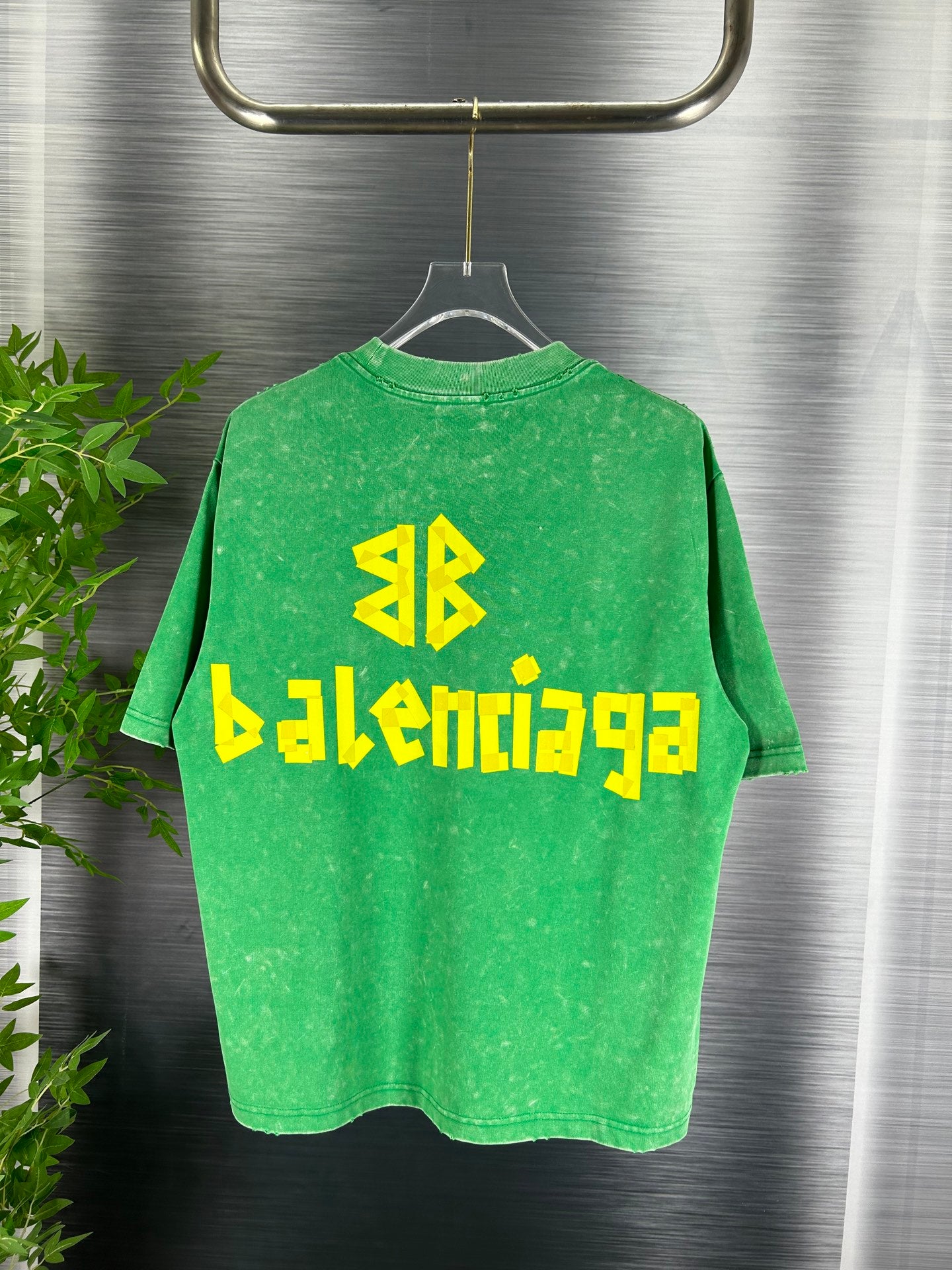 BALENCIAGA Distressed Tape Detail Long Sleeve T-Shirt – Vintage Washed Oversized Fit (XS–L)
