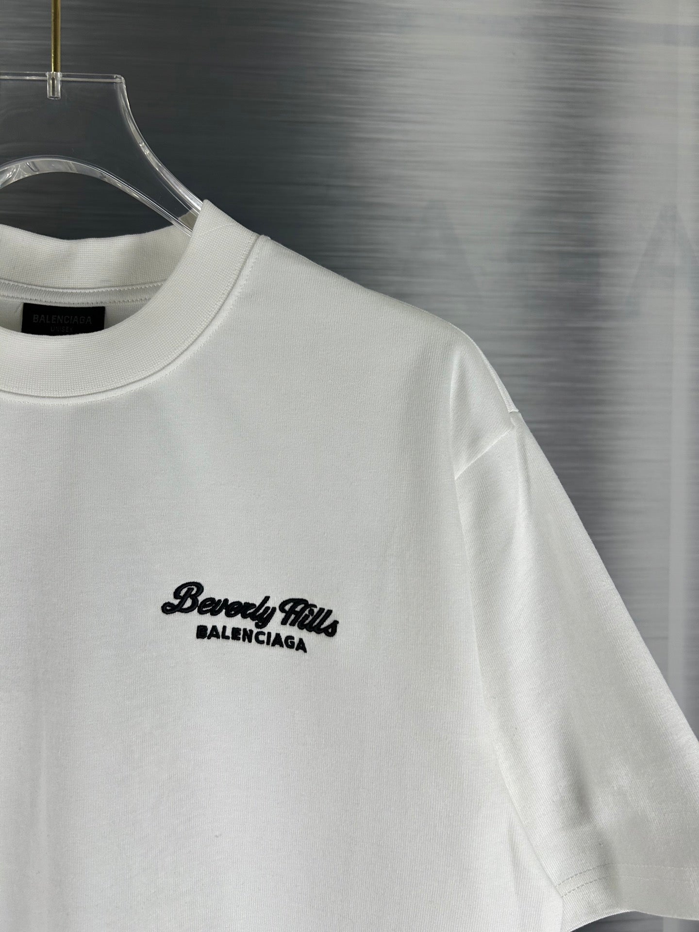 BALENCIAGA Distressed Classic Logo Embroidery T-Shirt – Oversized Drop Shoulder Fit (XS–L)