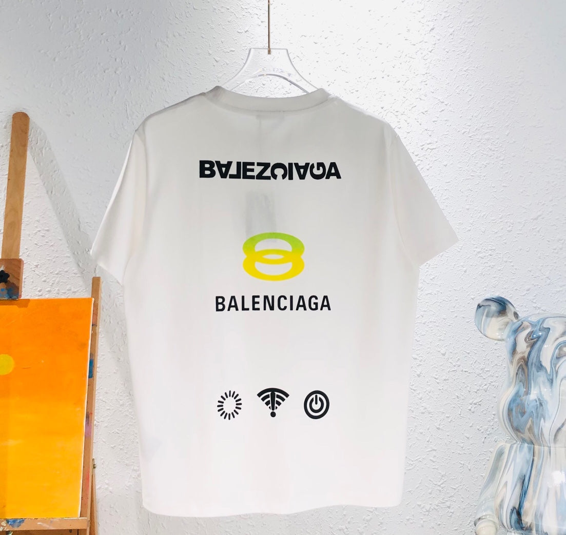 BALENCIAGA Logo Print & Embroidery Cotton T-Shirt – Unisex Relaxed Fit (S–XL)