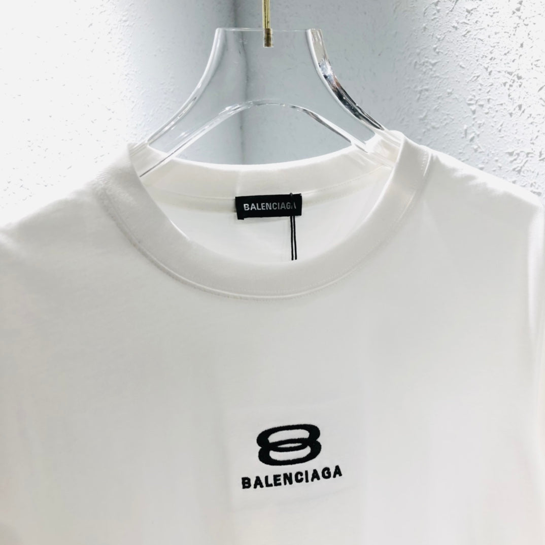 BALENCIAGA Logo Print & Embroidery Cotton T-Shirt – Unisex Relaxed Fit (S–XL)