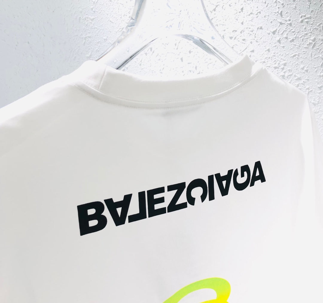 BALENCIAGA Logo Print & Embroidery Cotton T-Shirt – Unisex Relaxed Fit (S–XL)