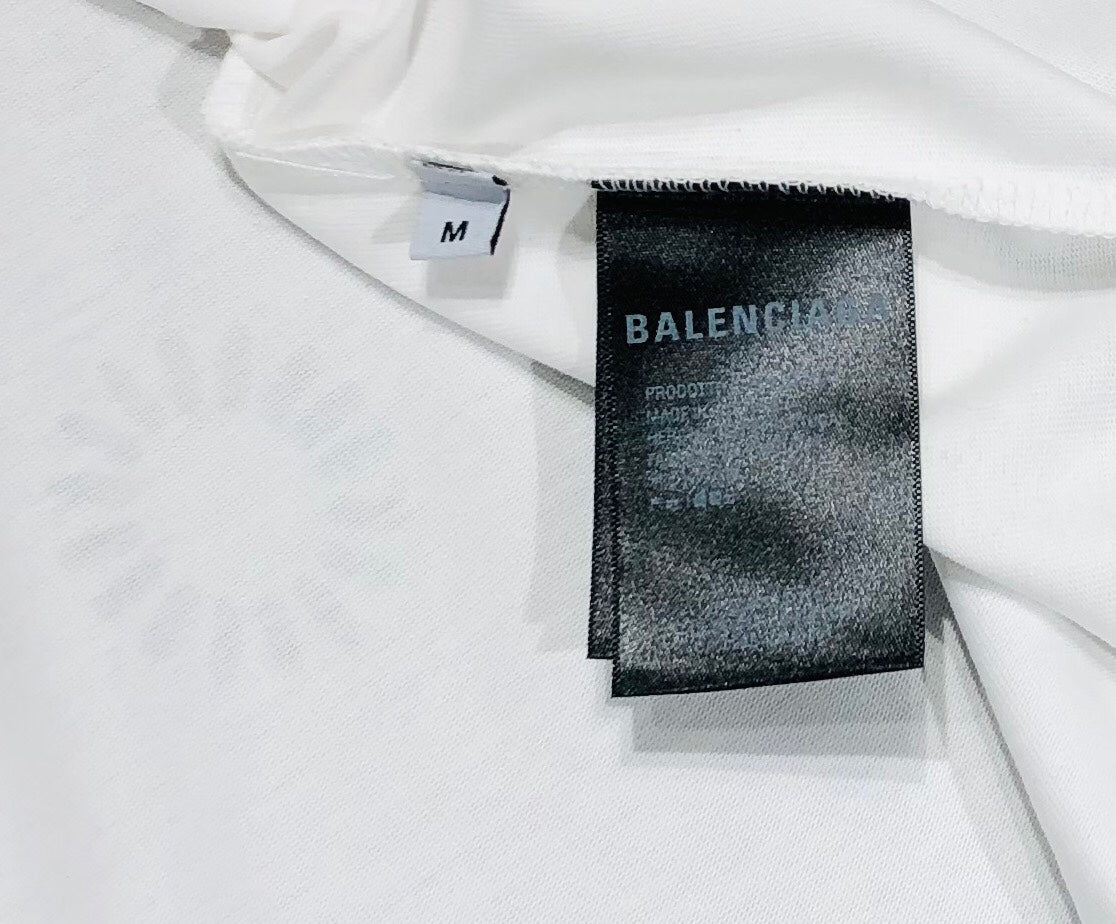 BALENCIAGA Logo Print & Embroidery Cotton T-Shirt – Unisex Relaxed Fit (S–XL)