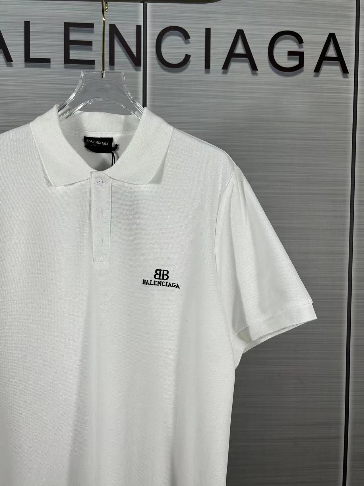 BALENCIAGA 24SS Double-B Embroidered Polo Shirt – Unisex Relaxed Fit (Size 1–3)
