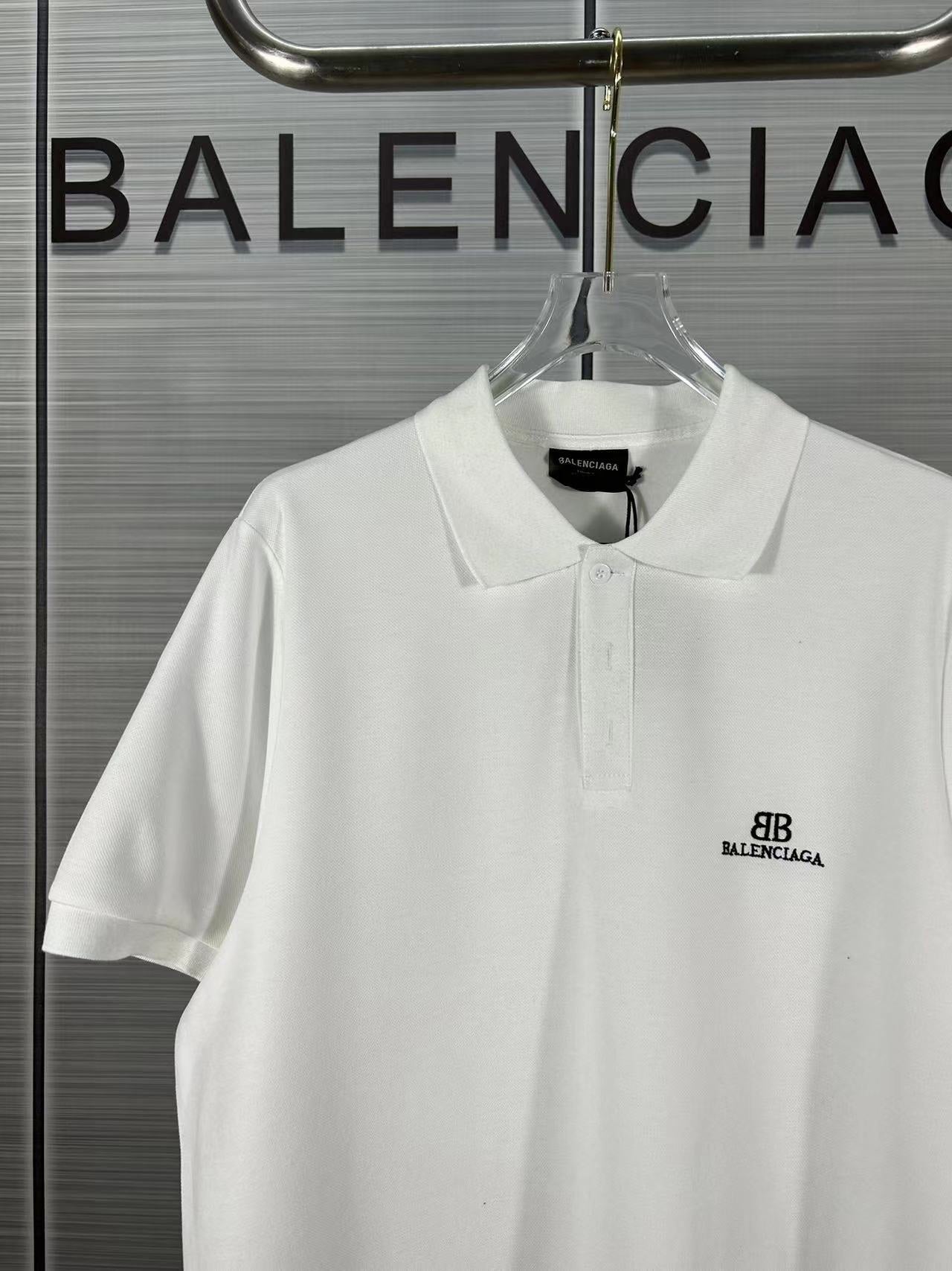 BALENCIAGA 24SS Double-B Embroidered Polo Shirt – Unisex Relaxed Fit (Size 1–3)
