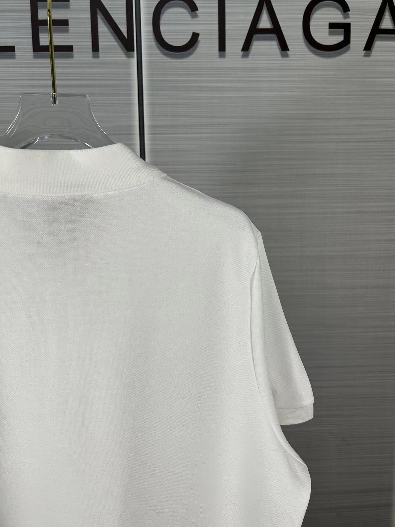 BALENCIAGA 24SS Double-B Embroidered Polo Shirt – Unisex Relaxed Fit (Size 1–3)