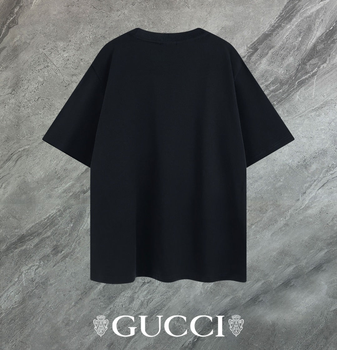 GUCCI 2025 New Embroidered Logo Cotton Crewneck T-Shirt (S–2XL)