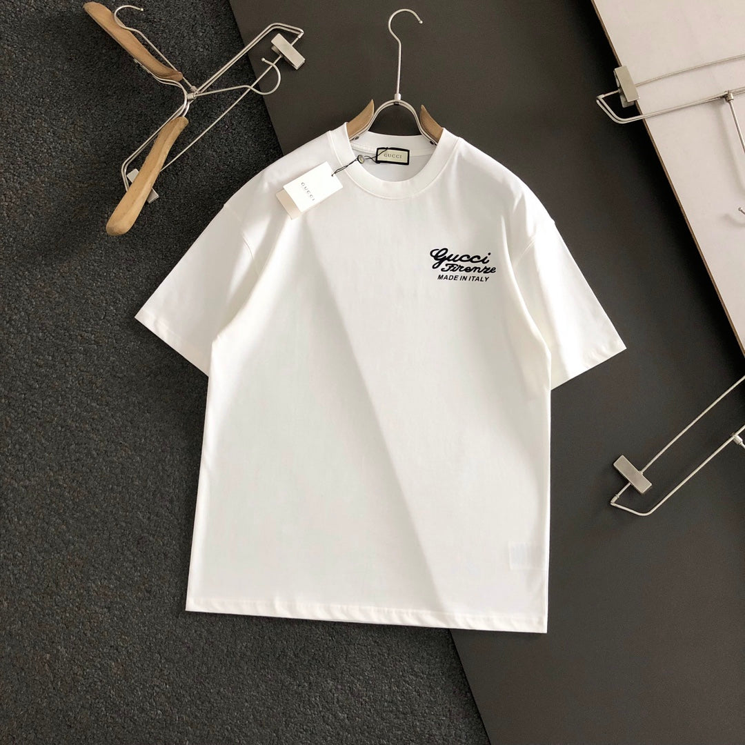 GUCCI 2025 New Embroidered Logo Cotton Crewneck T-Shirt (S–2XL)