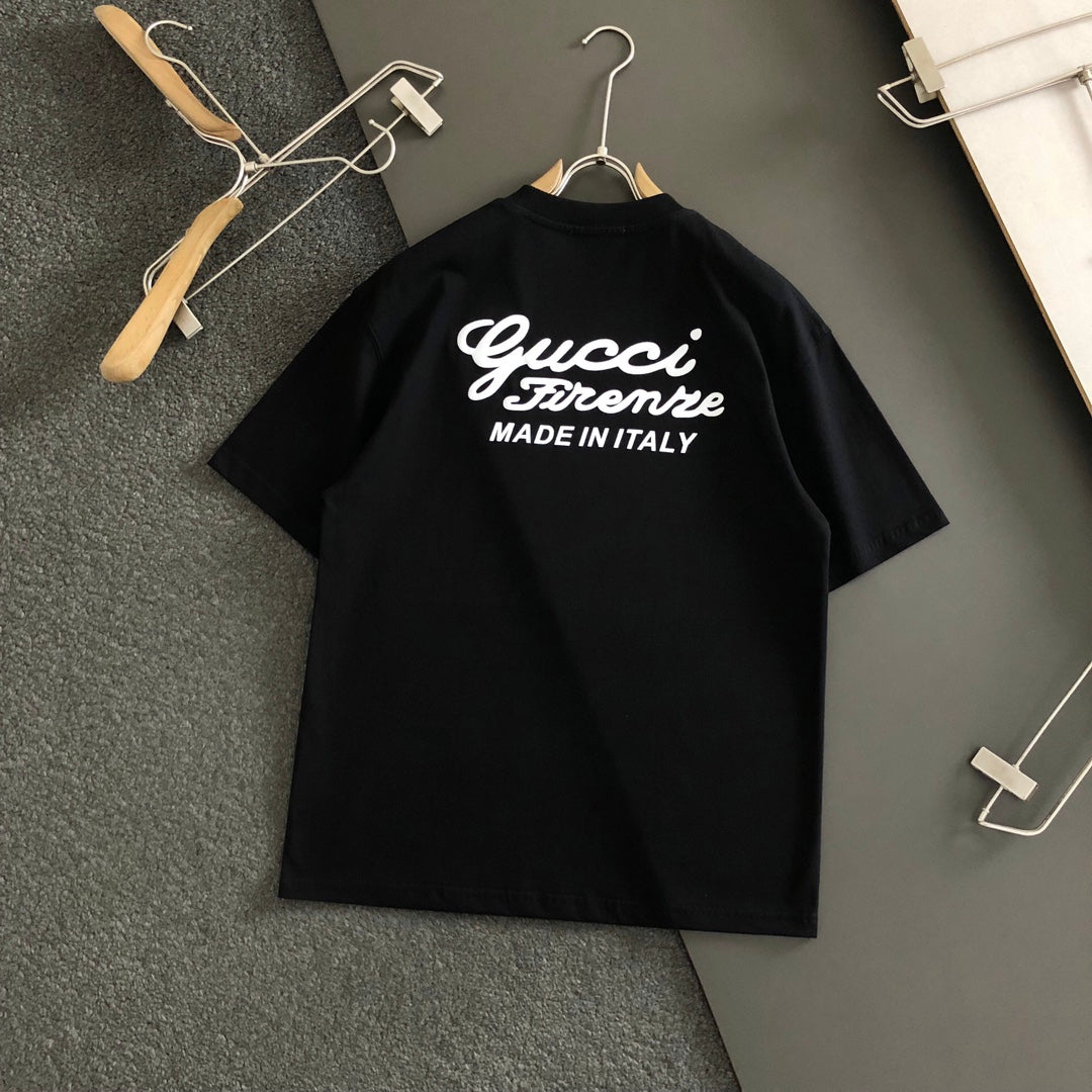 GUCCI 2025 New Embroidered Logo Cotton Crewneck T-Shirt (S–2XL)