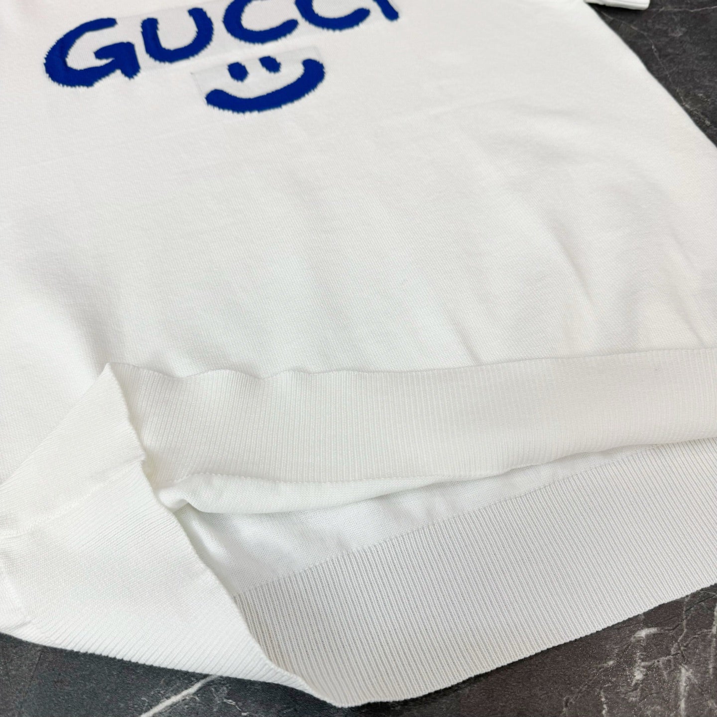 GUCCI Smiley Logo Jacquard Knit T-Shirt (S–XL)