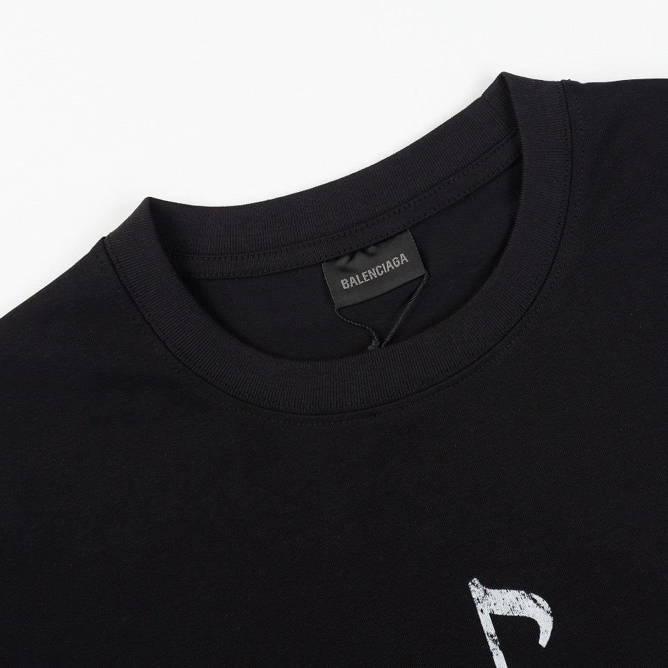 BALENCIAGA 24SS White Ink Spray Print T-Shirt (XS–L)